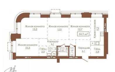 Продается 3 комн.