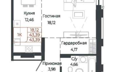 Продается 1 комн.
