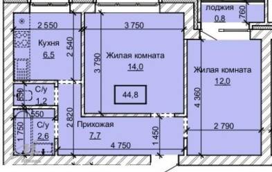 Продается 2 комн.