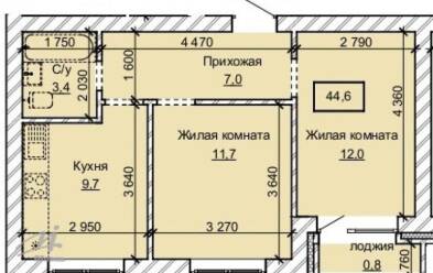 Продается 2 комн.