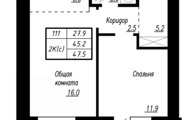 Продается 2 комн.