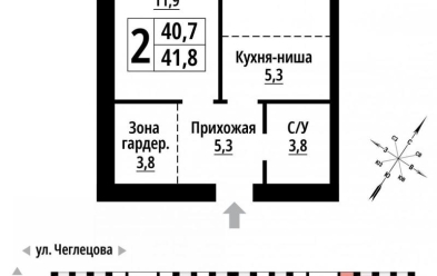 Продается 2 комн.