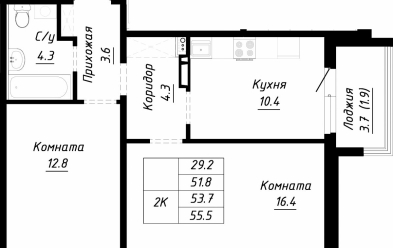 Продается 2 ком.