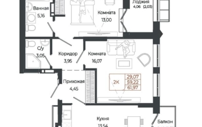 Продается 2 комн.