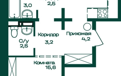 Продается 2 комн.