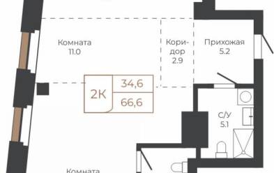 Продается 2 комн.