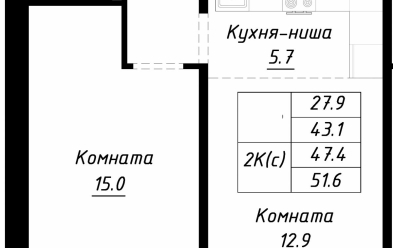 Продается 2 ком.