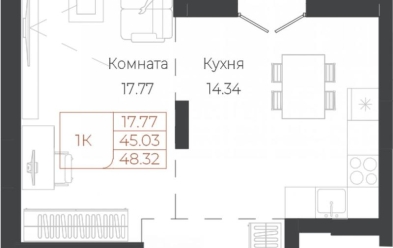 Продается 1 комн.