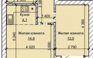 Продается 2 комн.