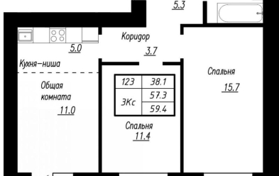 Продается 3 комн.