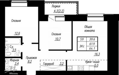 Продается 3 комн.