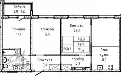 Продается 3 комн.