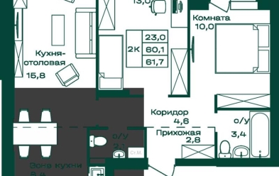 Продается 2 комн.