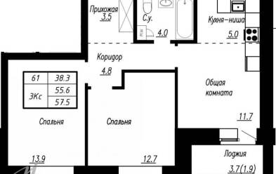 Продается 3 комн.