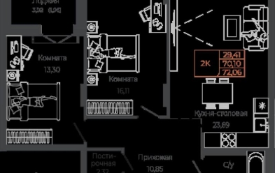 Продается 2 комн.