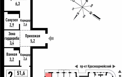 Продается 2 комн.