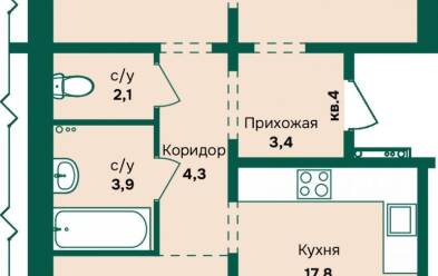 Продается 3 комн.