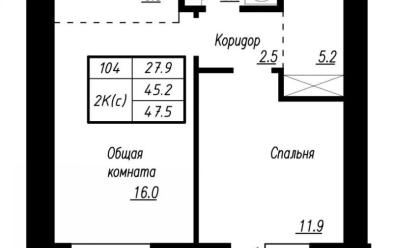 Продается 2 комн.