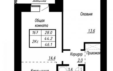 Продается 2 комн.