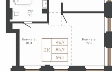 Продается 3 комн.