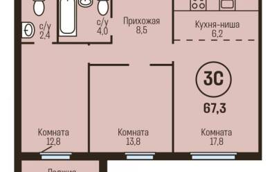 Продается 3 комн.