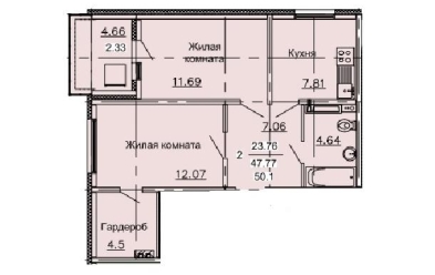 Продается 2 комн.