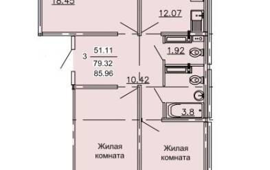 Продается 3 комн.