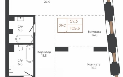 Продается 3 комн.