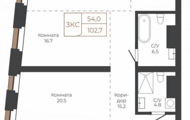 Продается 3 комн.