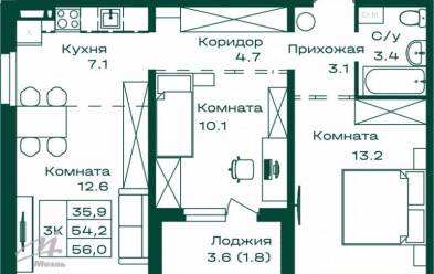 Продается 3 комн.
