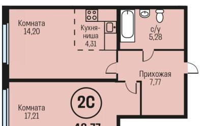 Продается 2 комн.