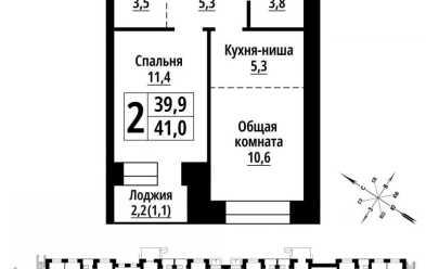 Продается 2 комн.