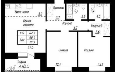 Продается 3 комн.