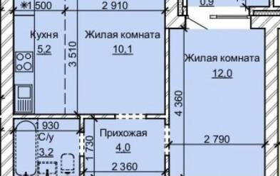 Продается 2 комн.