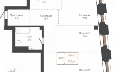 Продается 3 комн.