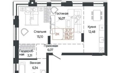 Продается 2 комн.