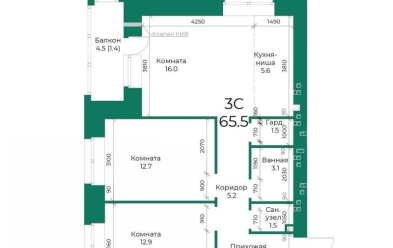 Продается 3 комн.