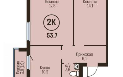 Продается 2 комн.