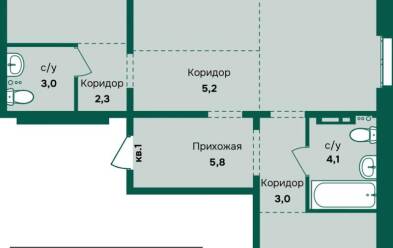 Продается 3 комн.