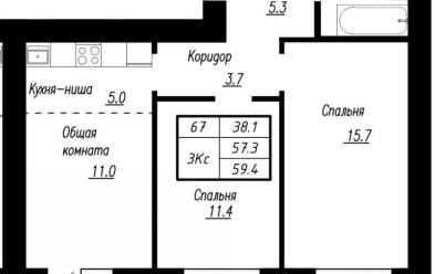 Продается 3 комн.