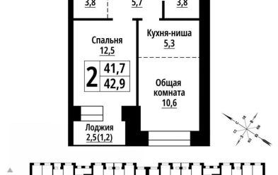 Продается 2 комн.