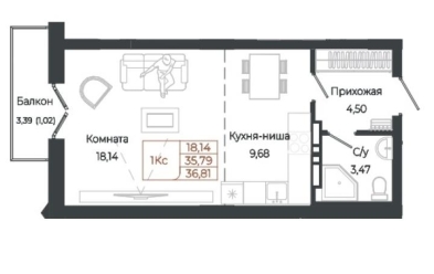 Продается 1 комн.