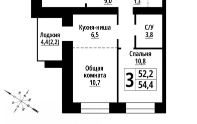 Продается 3 комн.
