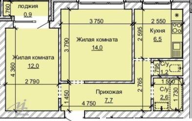 Продается 2 комн.