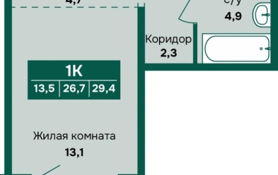 Продается 1 комн.