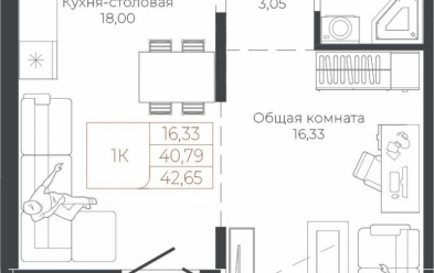Продается 1 комн.