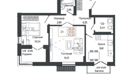 Продается 2 комн.