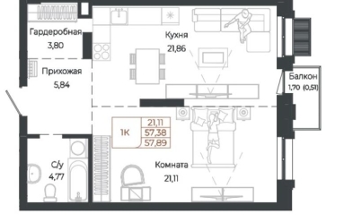 Продается 1 комн.