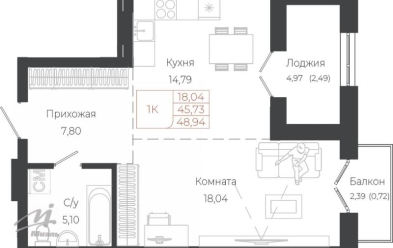 Продается 1 комн.