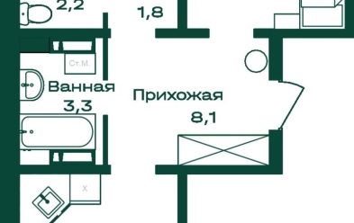 Продается 2 комн.